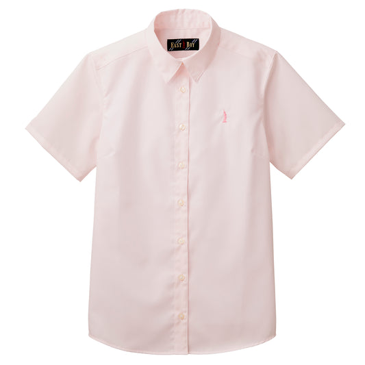 半袖カラーブロードシャツ〈モイストキュア〉 (ベビーピンク)