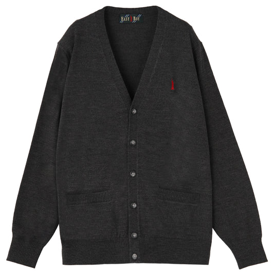 メリノウール混カーディガン12G